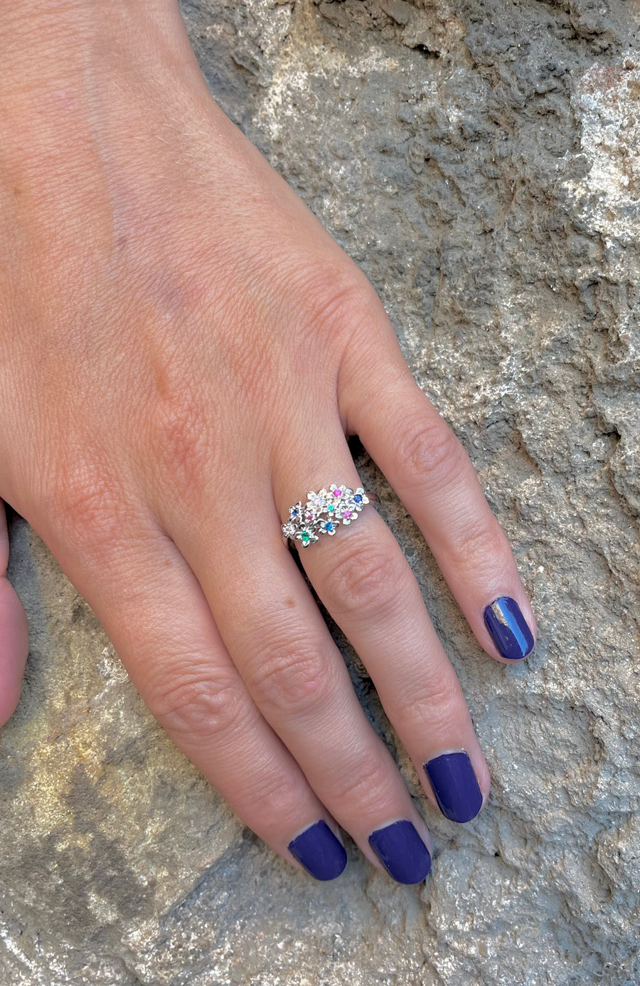 NYHED Flower. Ring med blomster i sterlingsølv