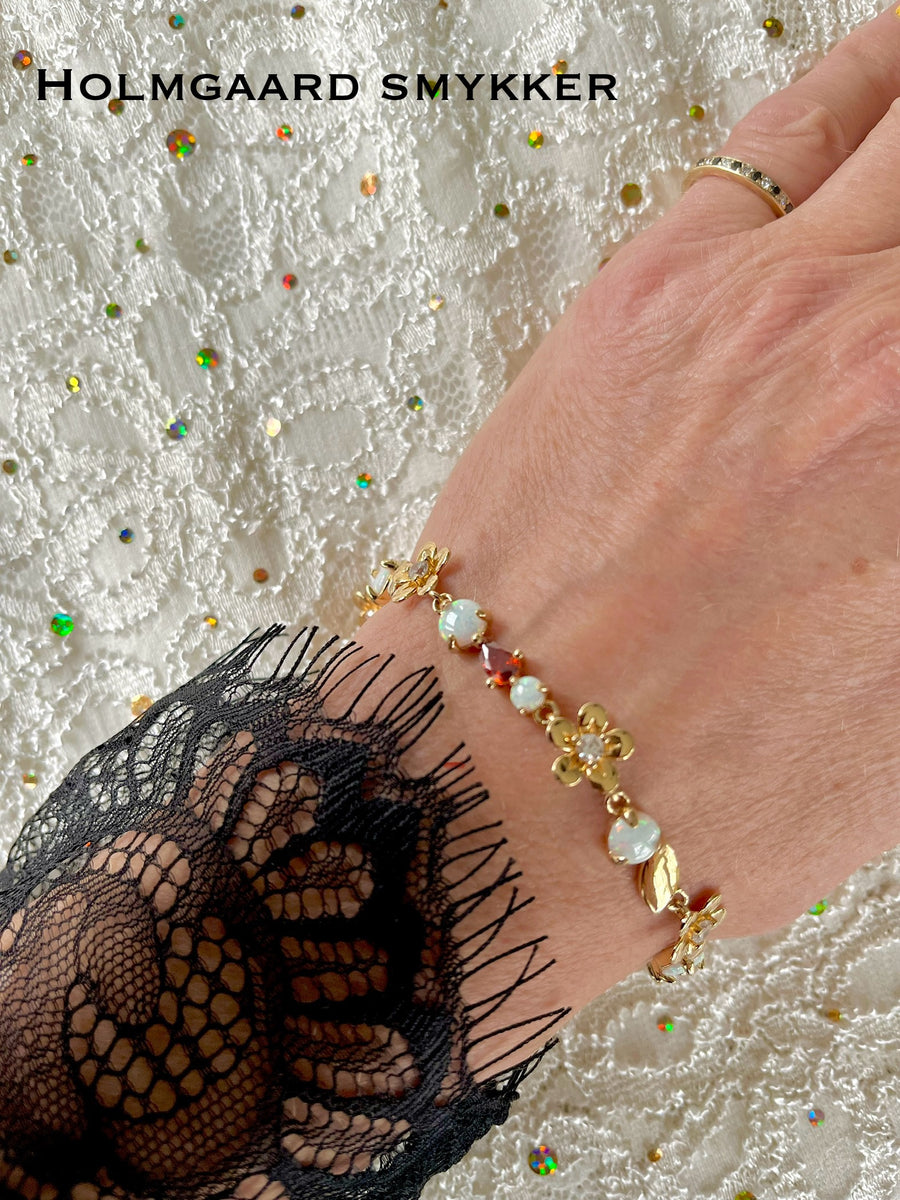NYHED. De 4 Årstider armbånd. Ny bred model. Forgyldt sterlingsølv.