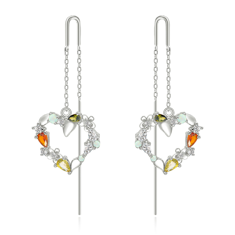 NYHED De 4 Årstider hjerte øreringe. Sterlingsølv