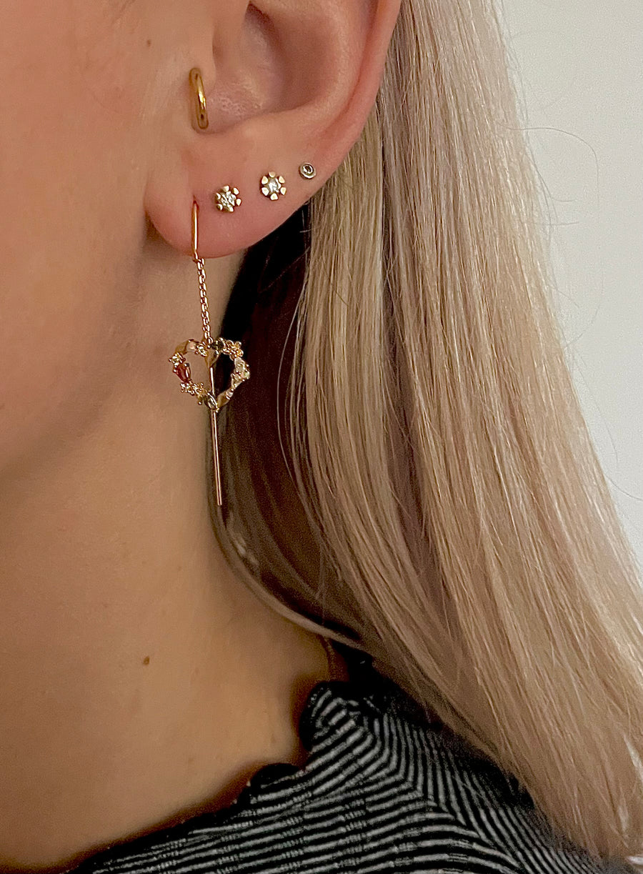 NYHED De 4 Årstider hjerte øreringe. Sterlingsølv